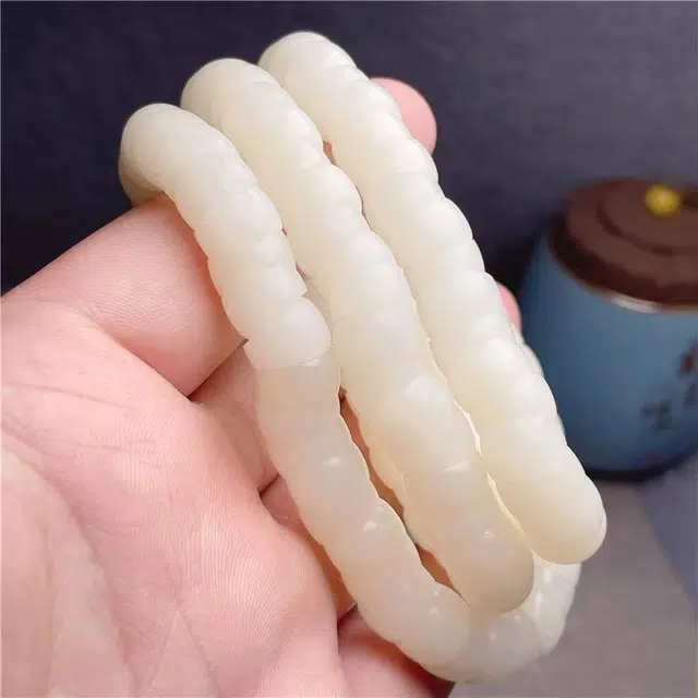 静范 绕指柔学生盘玩文玩佛珠 新中式国潮复古猪大肠 轻奢白色小众 招财纳福平安喜乐 #好运 菩提根 手串 男女同款情侣款