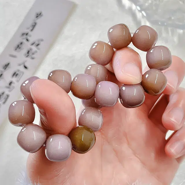 静范 甄选紫罗兰飘花高抛盘玩文玩念珠佛珠 新中式国潮风 考公考研上岸 日常百搭 #好运 菩提根 手串 男女同款情侣款