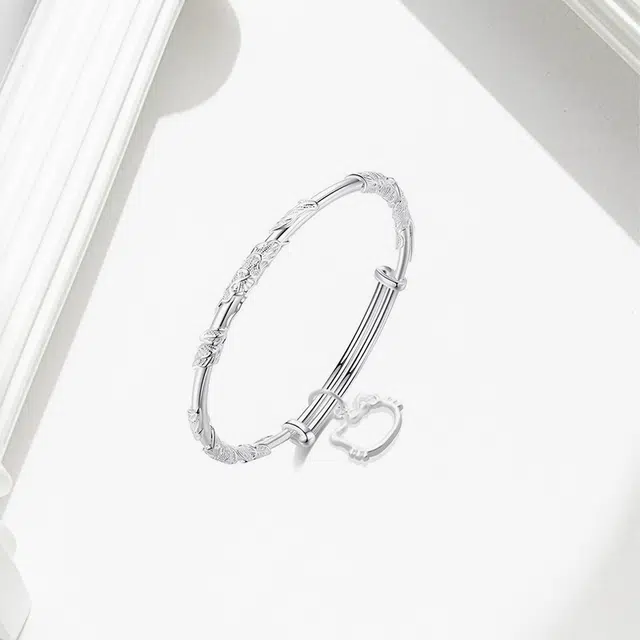 静范 繁花似锦 新中式国潮趣萌可爱推拉式 轻奢小众甜美少女心高级感温柔创意招财告白开口可调节#好运 合金 手镯 男女同款情侣款