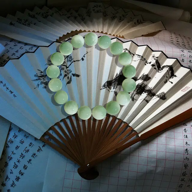 静范 民族风半山水飘花单圈圆珠佛珠文玩 青青子衿新中式国风招财绕指柔 日常文玩盘玩复古灵珠念珠 菩提根 手串 男女同款情侣款