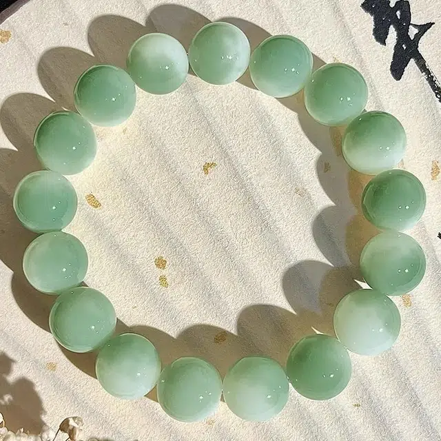 静范 民族风半山水飘花单圈圆珠佛珠文玩 青青子衿新中式国风招财绕指柔 日常文玩盘玩复古灵珠念珠 菩提根 手串 男女同款情侣款