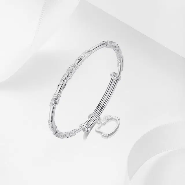 静范 繁花似锦 新中式国潮趣萌可爱推拉式 轻奢小众甜美少女心高级感温柔创意招财告白开口可调节#好运 合金 手镯 男女同款情侣款