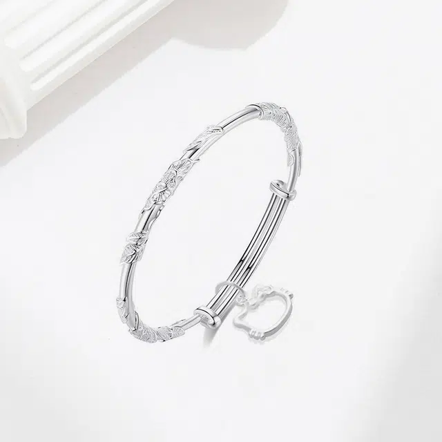 静范 繁花似锦 新中式国潮趣萌可爱推拉式 轻奢小众甜美少女心高级感温柔创意招财告白开口可调节#好运 合金 手镯 男女同款情侣款