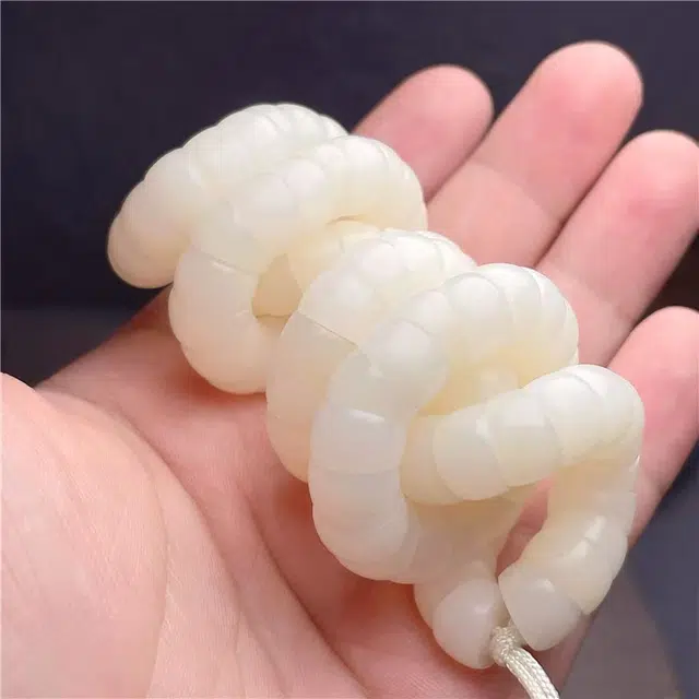 静范 绕指柔学生盘玩文玩佛珠 新中式国潮复古猪大肠 轻奢白色小众 招财纳福平安喜乐 #好运 菩提根 手串 男女同款情侣款