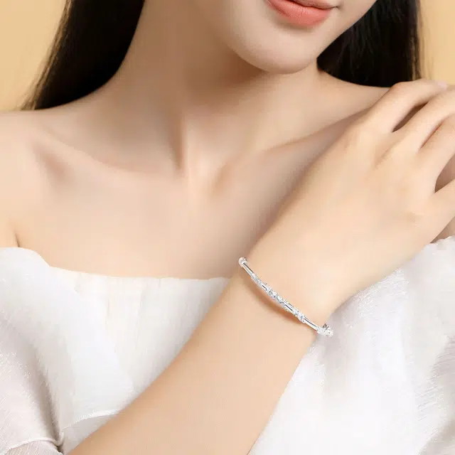 静范 繁花似锦 新中式国潮趣萌可爱推拉式 轻奢小众甜美少女心高级感温柔创意招财告白开口可调节#好运 合金 手镯 男女同款情侣款