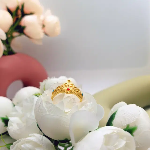 喻福 古法珐琅彩 足金 按克计价 黄金戒指 女款