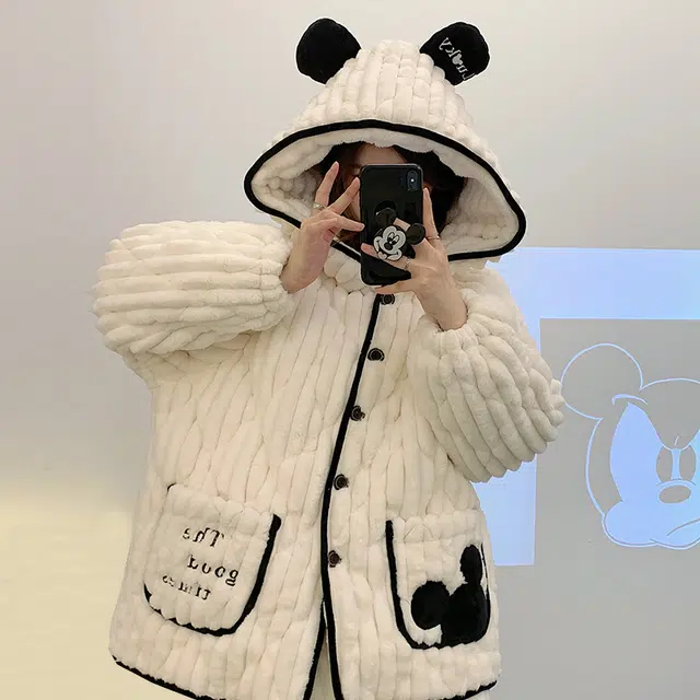 欧诗帛 少女种草款系列 简约甜美纯色舒适柔软亲肤睡衣套装 女款 图片色