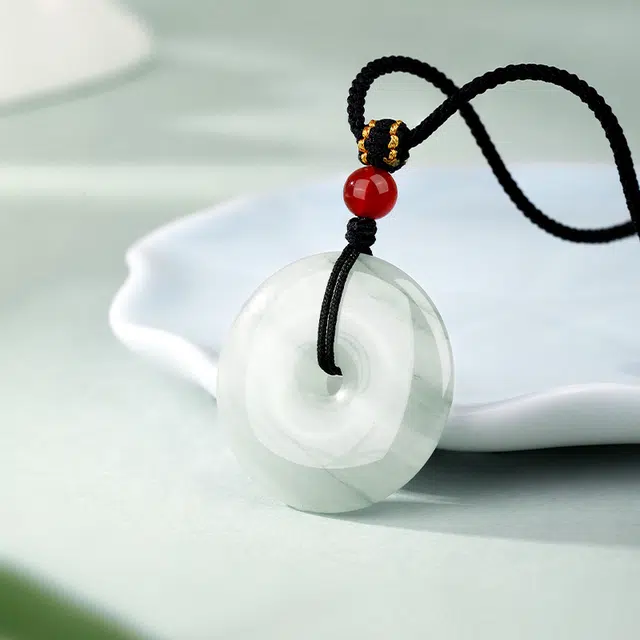 【高品质玺晶级】 金六福吉祥 新中式经典复古国潮 精致大气百搭合成/人造 天山翠 项链 男女同款情侣款