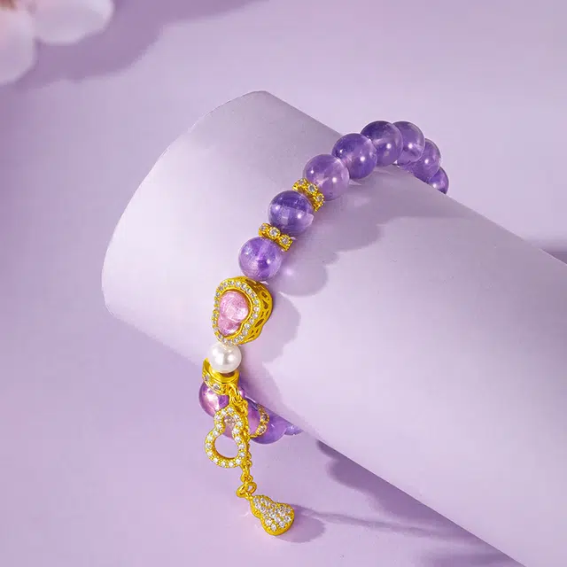 【九紫离火】 金六福吉祥 祥瑞安康招财转运纳福新中式国潮风精致精美轻奢优雅小众日常百搭#好运天然 紫水晶 手串 男女同款情侣款