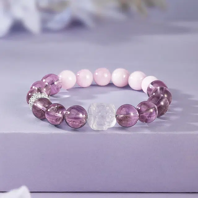 【高品质玺晶级】 金六福吉祥 紫宸醒狮新中式国潮风精致简约大气小众设计开智慧净思绪百搭#好运天然 紫水晶 手串 男女同款情侣款