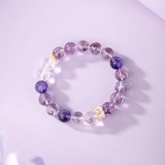 【紫晶启慧明心】 金六福吉祥 紫梦星河开智慧 新中式国潮风精致轻奢小众设计 日常通勤百搭#好运天然 紫水晶 手串 男女同款情侣款