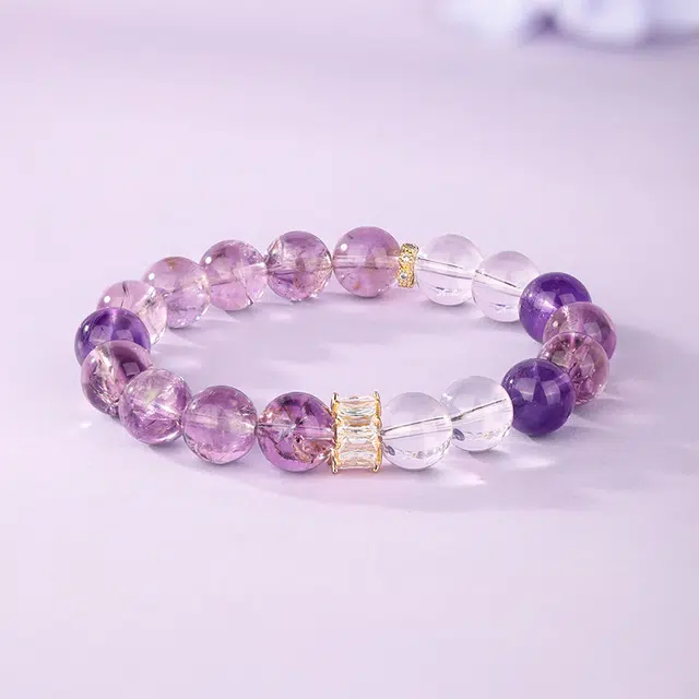 【紫晶启慧明心】 金六福吉祥 紫梦星河开智慧 新中式国潮风精致轻奢小众设计 日常通勤百搭#好运天然 紫水晶 手串 男女同款情侣款