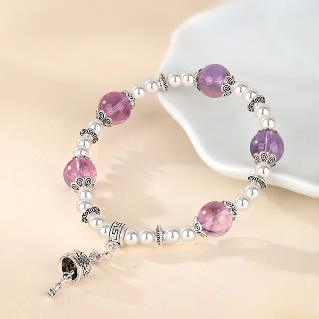 金六福吉祥 紫晶转运流苏 水晶 手串 女款