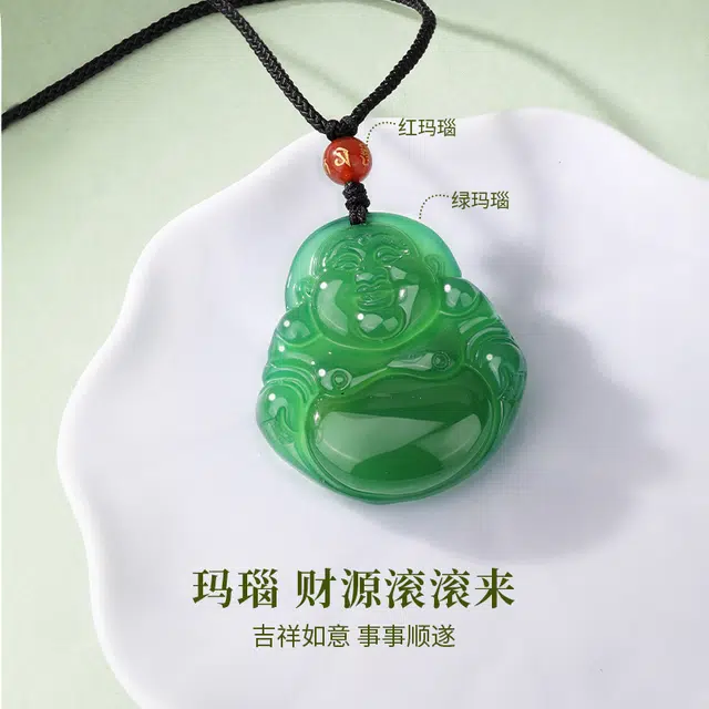 金六福吉祥 新中式笑口弥勒佛 福气满满招财吸金心想事成 精致显白高级感转运必备#好运 玛瑙 项链 男女同款情侣款