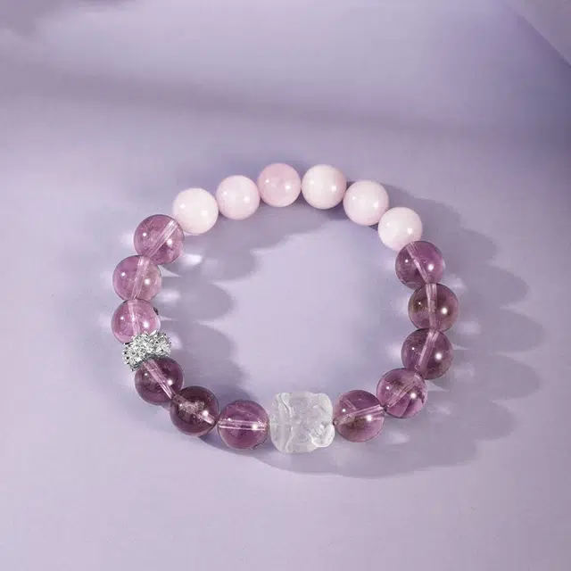 【高品质玺晶级】 金六福吉祥 紫宸醒狮新中式国潮风精致简约大气小众设计开智慧净思绪百搭#好运天然 紫水晶 手串 男女同款情侣款