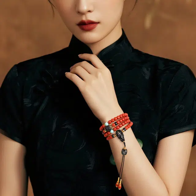 木盛缘 青玉多圈精工打造  独特设计  鸿运当头好运 玛瑙 手串 男女同款情侣款