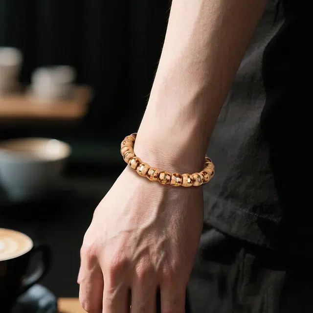 木盛缘 【招财鼠  鼠你有钱】实心镶嵌佛珠念珠文玩单圈#好运 紫金鼠 手串 男女同款情侣款