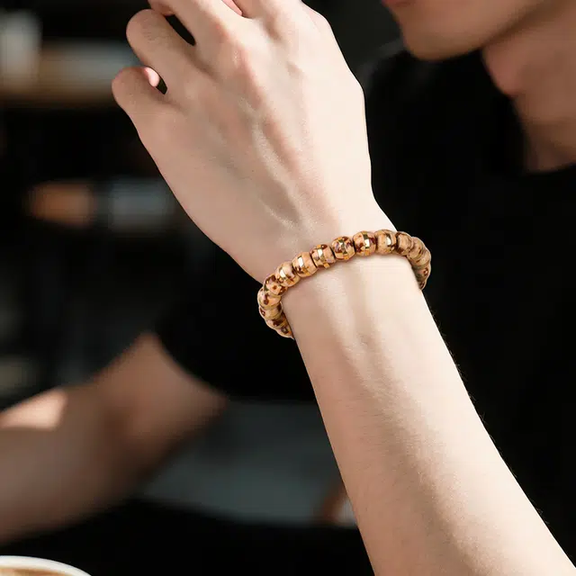 木盛缘 【招财鼠  鼠你有钱】实心镶嵌佛珠念珠文玩单圈#好运 紫金鼠 手串 男女同款情侣款