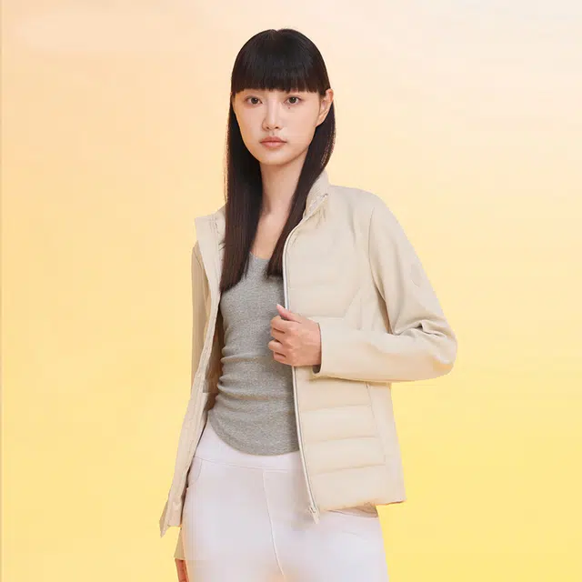 美力城 轻薄款新款轻暖贴身舒适立领纯色修身羽绒服 女款