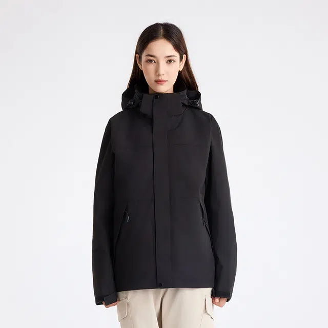 美力城  三合一摇粒绒  防水防风防泼水耐磨保暖防静电防寒防雨冲锋衣 女款