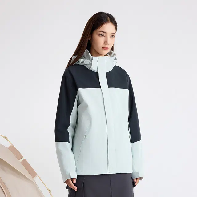 美力城  三合一摇粒绒  防水防风防泼水耐磨保暖防静电防寒防雨冲锋衣 女款