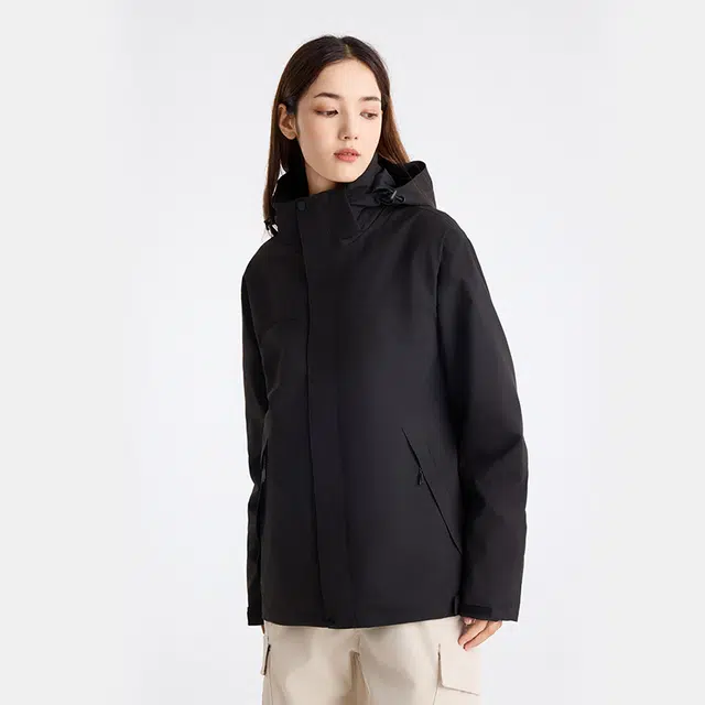 美力城  三合一摇粒绒  防水防风防泼水耐磨保暖防静电防寒防雨冲锋衣 女款