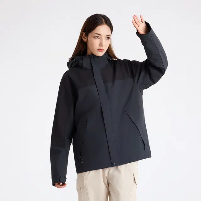 美力城  三合一摇粒绒  防水防风防泼水耐磨保暖防静电防寒防雨冲锋衣 女款