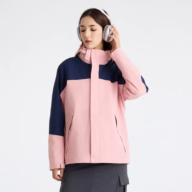 美力城  三合一摇粒绒  防水防风防泼水耐磨保暖防静电防寒防雨冲锋衣 女款