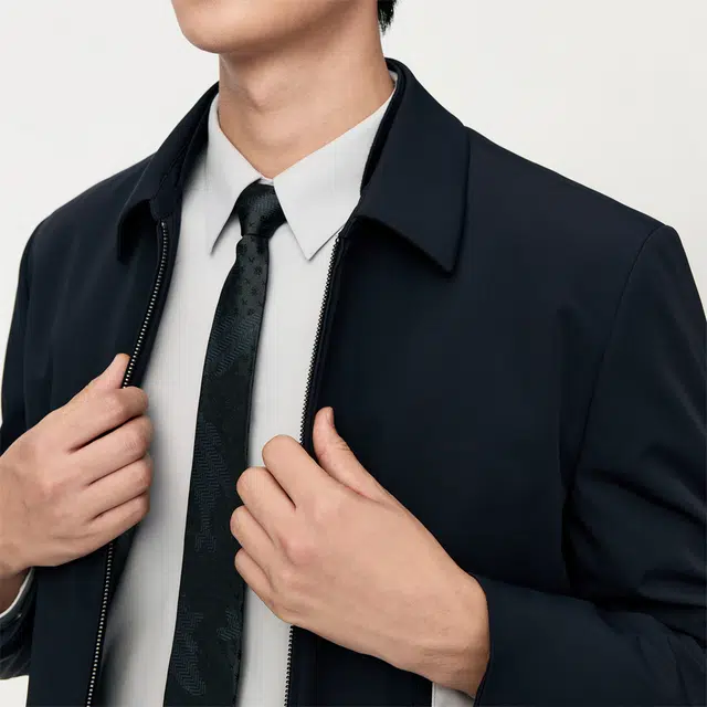 九牧王男裤专家 商务休闲保暖防寒夹克外套 男款 藏青