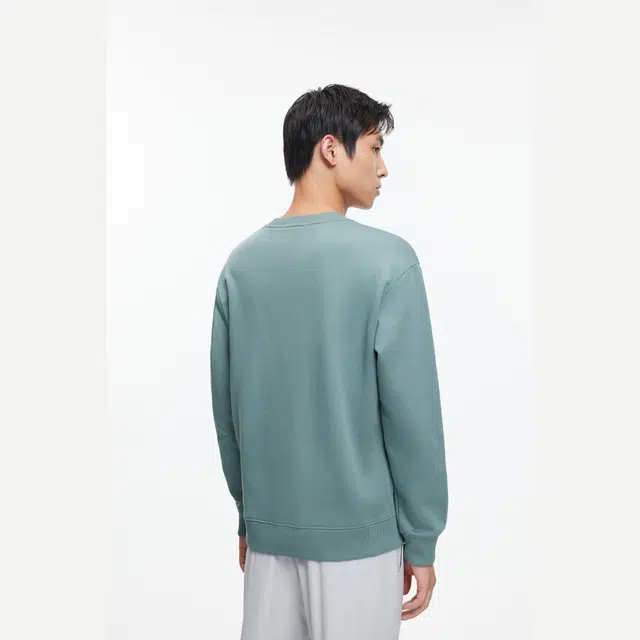 九牧王男裤专家 简约时尚纯色圆领卫衣 男款