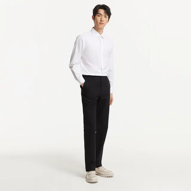 九牧王男裤专家 时尚百搭休闲舒适长袖衬衫 男款