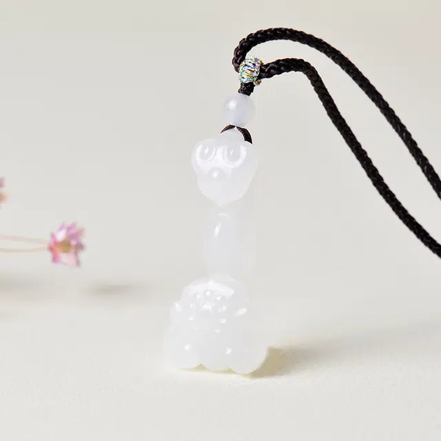 凤飞凰 新中式平安吉祥玉如意小众#好运玉饰 项链 白玉/青白玉 女款