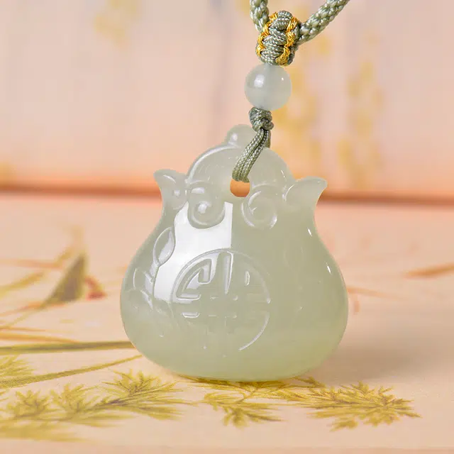 凤飞凰 新中式晴水福袋小众轻奢 和田玉项链 白玉/青白玉 女款