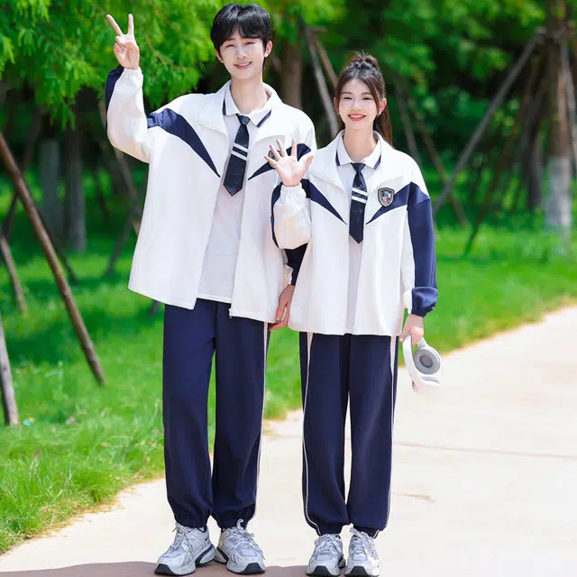 涂诗菲 学院风撞色通勤青春气质活力长袖休闲外套学生班服运动会情侣套装