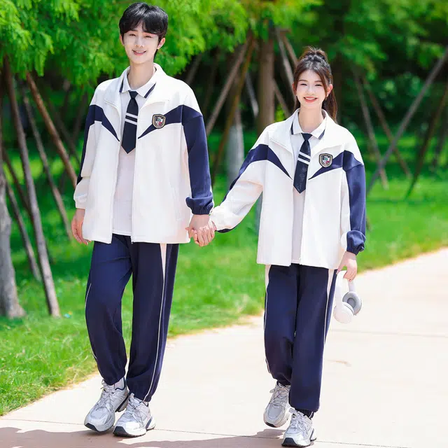 涂诗菲 学院风撞色通勤青春气质活力长袖休闲外套学生班服运动会情侣套装