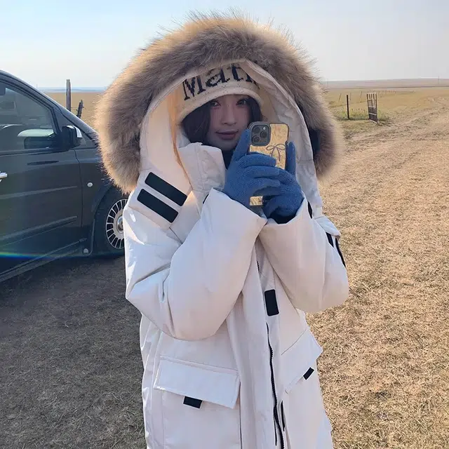 涂诗菲 韩版美式高级设计感简约纯色气质休闲宽松遮肉舒适通勤派克工装棉服 男女同款