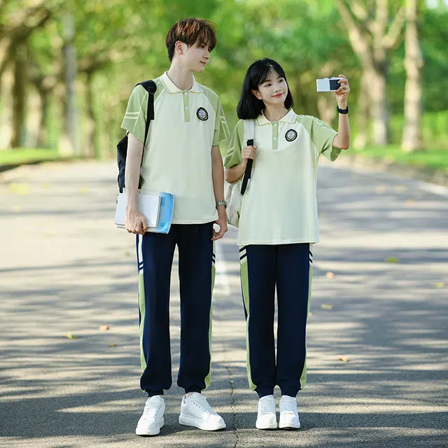 涂诗菲 学院风撞色拼接通勤简约青春气质休闲长袖外套学生班服运动会情侣套装