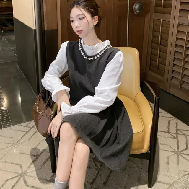 涂诗菲 法式名媛时尚打底衫舒适百搭休闲半身裙裙装套装 女款