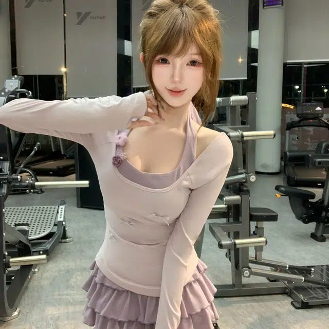 涂诗菲 韩版高级气质时尚小众设计感收腰显瘦慵懒风两件套裙装套装 女款