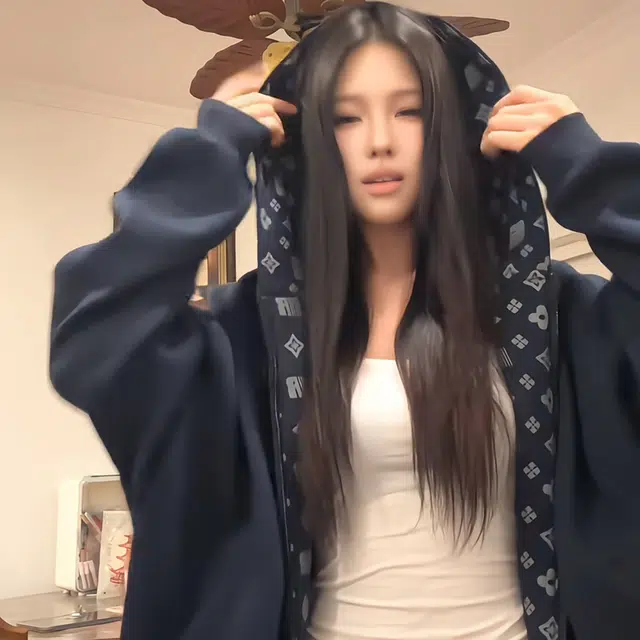 涂诗菲 美式高街复古内里印花设计感开衫宽松休闲百搭运动长袖连帽卫衣 男女同款