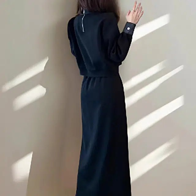 涂诗菲 高级感时尚假两件上衣气质舒适半身裙裙装套装 女款