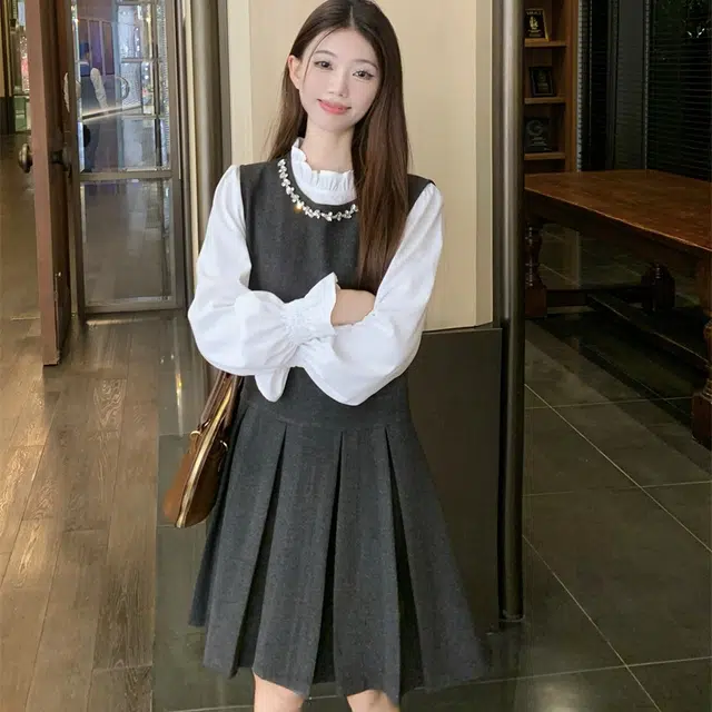 涂诗菲 法式名媛时尚打底衫舒适百搭休闲半身裙裙装套装 女款