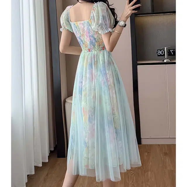 涂诗菲 甜美少女纯欲风收腰显瘦短袖连衣裙 女款