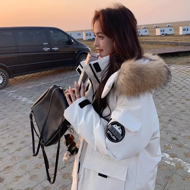 涂诗菲 韩版美式高级设计感简约纯色气质休闲宽松遮肉舒适通勤派克工装棉服 男女同款