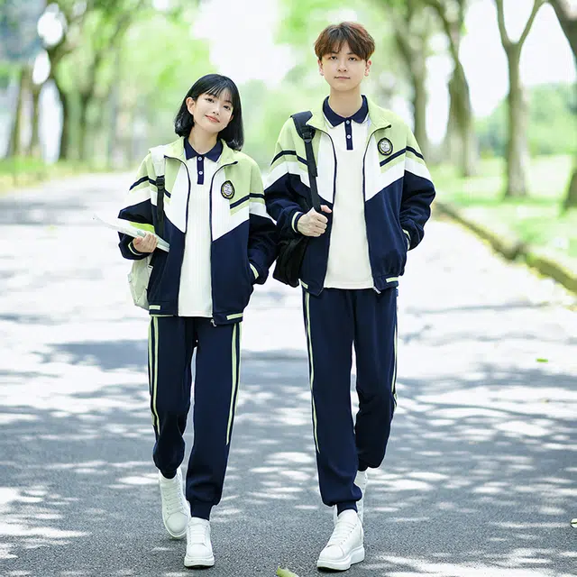 涂诗菲 学院风撞色通勤气质青春休闲长袖外套学生班服运动会情侣套装