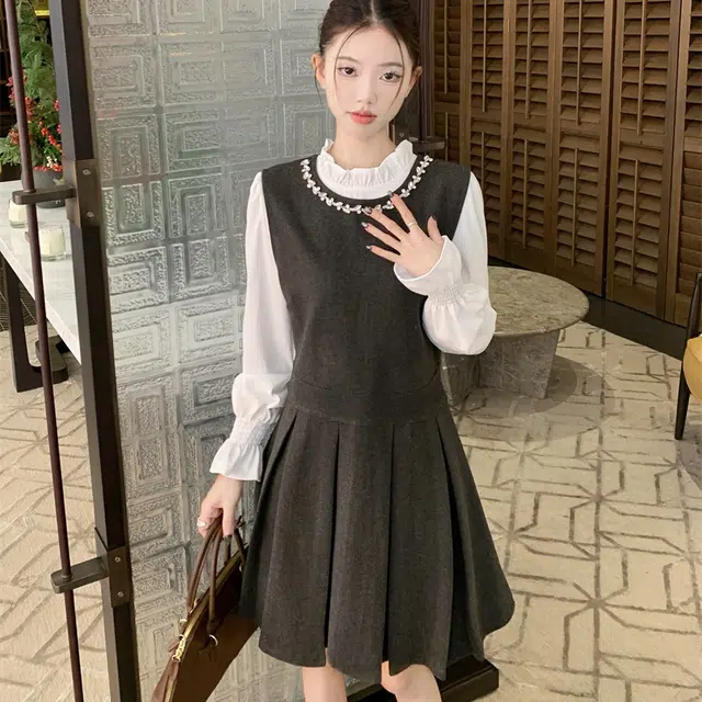 涂诗菲 法式名媛时尚打底衫舒适百搭休闲半身裙裙装套装 女款