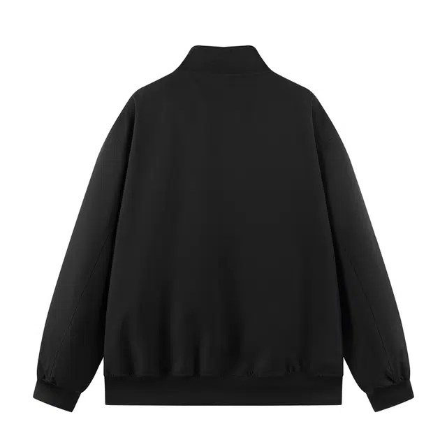 吾皇猫 学院风高街复古无性别穿搭简约百搭基础款宽松潮流潮牌春秋款立领上衣时尚舒适透气秋季休闲夹克外套 男女同款