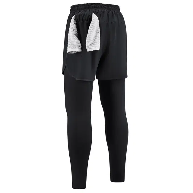 王者荣耀 明世隐款假两件内袋跑步运动健身美式高街潮流时尚通勤舒适日常百搭宽松排汗吸汗透气中腰系带休闲裤 男女同款