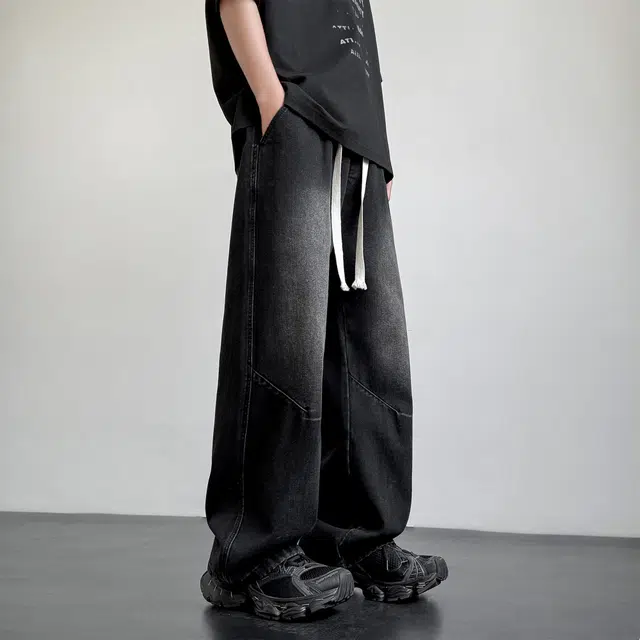 王者荣耀 美式复古阔腿长裤宽松舒适高街痞帅潮牌青少年休闲百搭牛仔裤 男女同款