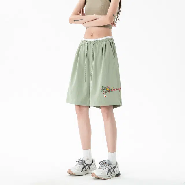 王者荣耀 梦奇款 美式复古文艺风五分宽松舒适透气多巴胺高街少年感高颜值户外运动百搭时尚休闲短裤 男女同款
